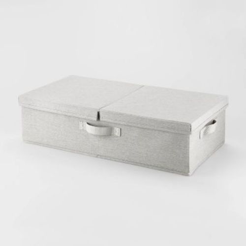 Underbed Fabric Bin With Lid Light Gray - Brightroom™