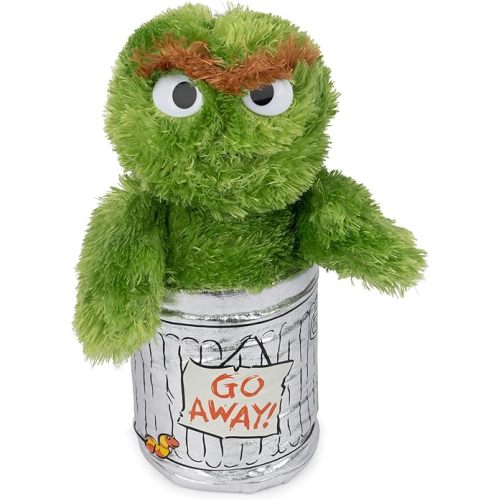 GUND Sesame Street Official Oscar The Grouch Muppet Plush, Premium Plush Toy for Ages 1 & Up, Green/Silver, 10”