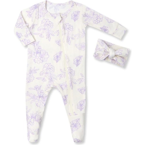 Baby Print Jersey Footie & Headband, Bali