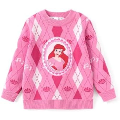 Disney Frozen Elsa Anna Princess Toddler Girl Christmas Sweater: Long Sleeve Crew Neck Knit Pullover Jumper 2-6 Years