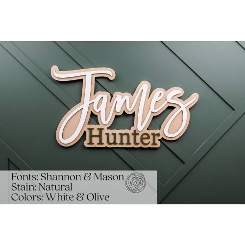 Custom Wooden Outlined Name Sign for Nursery