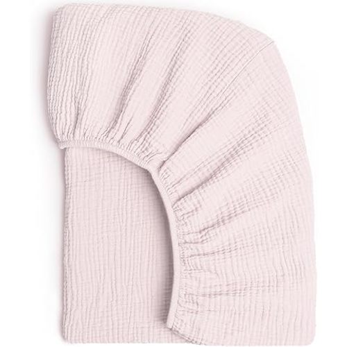 Lulu moon Muslin Crib Sheet Fitted Crib Mattress Sheet for Boys and Girls, 28"x 52" Soft Pink