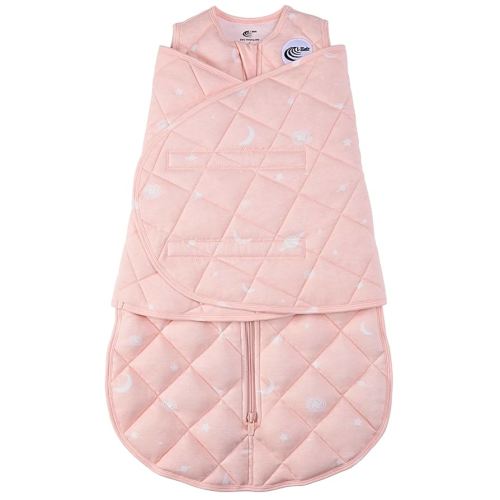 Baby Sleep Sack Swaddle 2.0 TOG 0-6 Months, 3-Way Adjustable Wearable Blanket for Newborn, Infant Swaddling Wrap, Unisex for Girls & Boys (Pink)