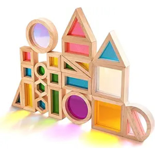 Agirlgle Wooden Rainbow Building Blocks