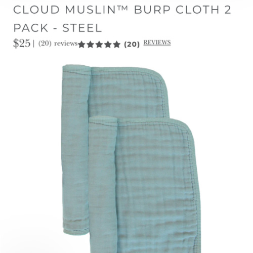 Cloud Muslin™ Burp Cloth 2 Pack – Lou Lou & Company