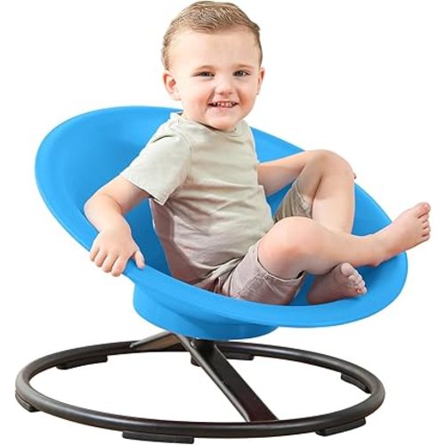 Spinning Chair for Autistic Kids, Sit and Spin Autism Toys for Age 3+, Sensory Swivel Chair Enhancing Motor Skills, Educational Indoor & Outdoor Toys (Bright Blue)