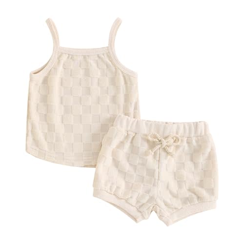 Kuriozud Baby Girl Summer Clothes Sleeveless Tank Top Shorts Set Cute Toddler Girl Outfit Aged 3 6 12 18 24 Months 2T 3T