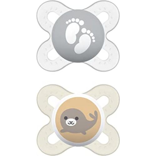 MAM Original Start Newborn Baby Pacifier, Best Pacifier for Breastfed Babies, Sterilizer Case, Unisex, 0-3 Months (Pack of 2)