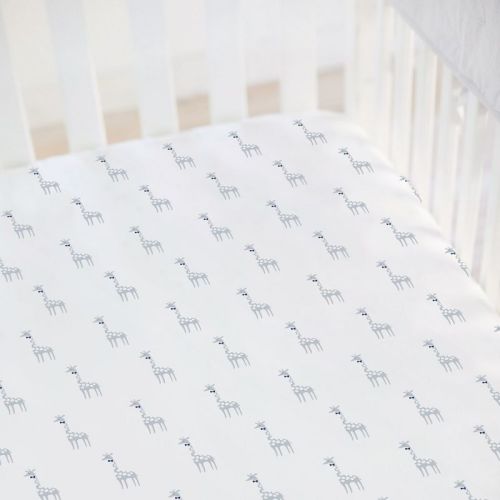 Fitted Crib Sheet Giraffe Gray