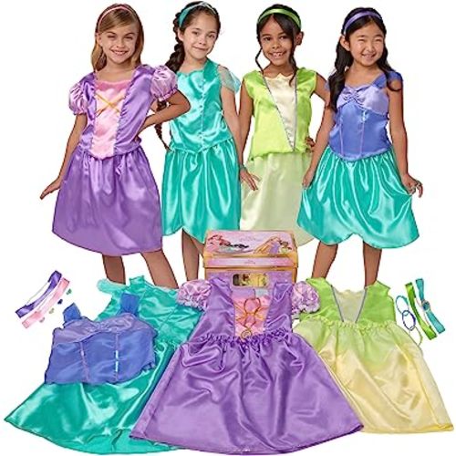 Disney Princess Deluxe Dress Up Trunk - Tiana, Jasmine, Rapunzel & Ariel [Amazon Exclusive]