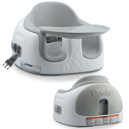 Bumbo Multi 3-in-1 Infant Feeding High Table Seat with Tray, Cool Gray