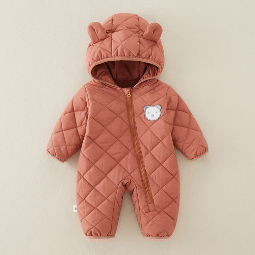 Baby Bear Hooded Cotton Padded Romper