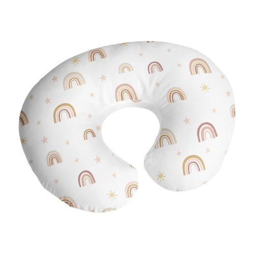 Sweet Jojo Designs Girl Support Nursing Pillow Cover (pillow Not Included) Boho Rainbow Pink Taupe And Mauve