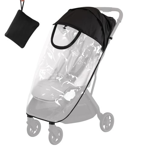 Rain Cover Fits for UPPAbaby Minu V3 Stroller, All-Season Windproof & Waterproof Protection from Rain, Snow & Dust, Crystal Clear EVA Panel & Built-in Storage Pocket Design