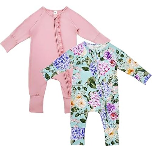 Bow Dream Baby Girl Romper Jumpsuit Bamboo Rayon Baby Clothes Boys & 2 Way Zipper Outfit Baby Clothes for Girls