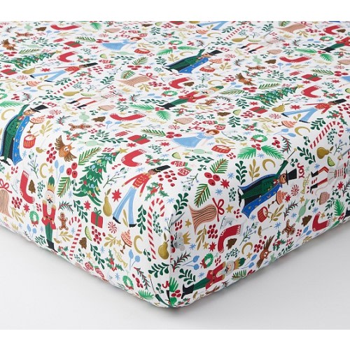Rifle Paper Co. Nutcracker Crib Fitted Sheet | Pottery Barn Kids