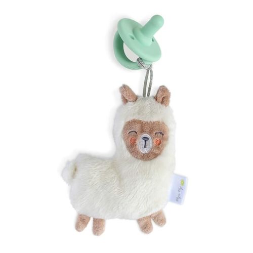 Itzy Ritzy Pacifier & Lovey Set - Includes Silicone Pacifier with Stuffed Animal Lovey - Detachable Plush Llama Pacifier Holder & Coordinating Mint Silicone Pacifier, Ideal for Ages 0 Months & Up
