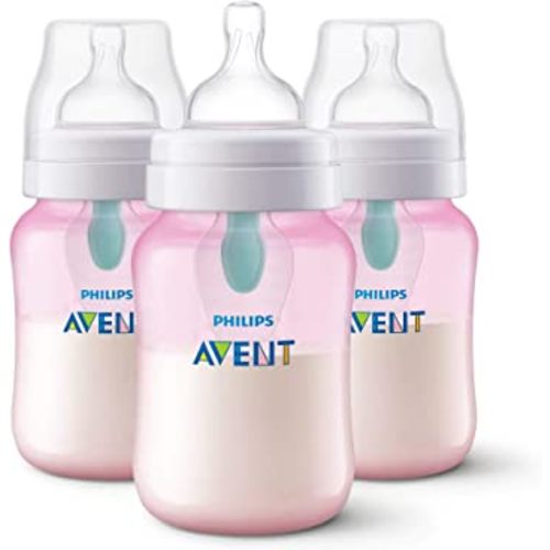Philips AVENT 9oz Anti-Colic Bottles with AirFree Vent, Pink