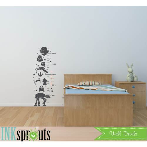 Star Wars Inspired Grow Chart Decal, Child Growth Chart, Mandalorian, The force is strong, Starwars, Rocket, Outerspace, Nursery decals