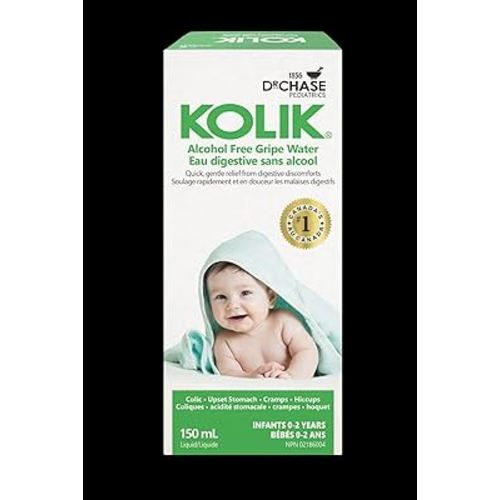 Dr. Chase Pediatrics Kolik Alcohol Free Gripe Water - Colic Relief for Newborns & Infants - Safe, All Natural Gas Drops for Babies - Herbal Formula to Ease Digestive Discomfort & Fussiness - 150 ml