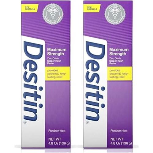 WSED Maximum Strength Baby Diaper Rash Cream with 40% Zinc Oxide for Diaper Rash Relief & Prevention (2 Pack)