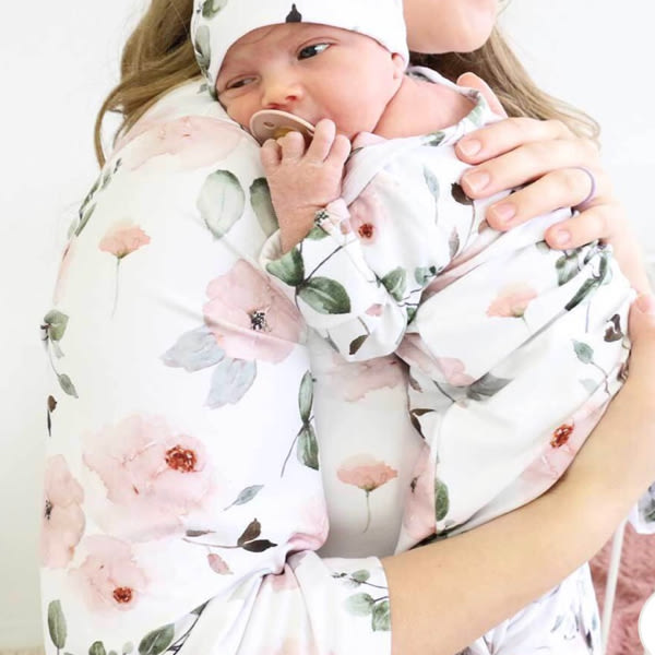 Millie's Dusty Rose Garden Knit Maternity Robe | Caden Lane