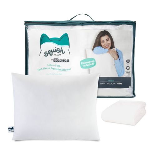 SquishPillow by Original Squishmallows Firm Bed Pillow and Ultra Soft Pillowcase Cover