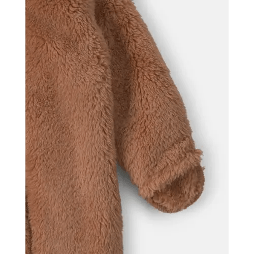 Baby Bear Teddy Fleece Long-Sleeve Jumpsuit - Brown | Carter's