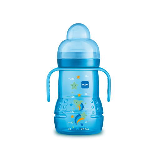 MAM Sippy Transition Nipple Baby Training Cup, 8 Ounces, Boy, 1 pack