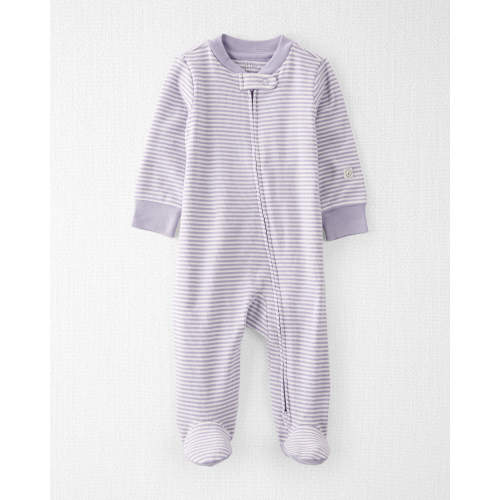 Baby  Organic Cotton Striped Sleep & Play Pajamas  - Style,Lilac Stripes