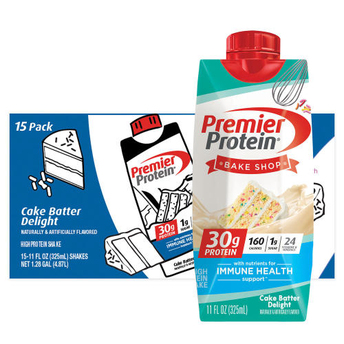 Premier Protein 30g High Protein Shake, Cake Batter Delight 11 fl. oz., 15 pk. - Sam's Club