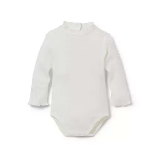 Newborn Jet Ivory Baby Ribbed Turtleneck Bodysuit by Janie and Jack