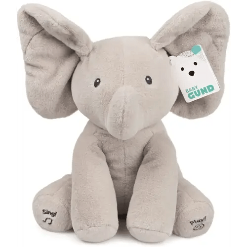 GUND Baby Animated Flappy The Elephant Plush, Singing Stuffed Animal Baby Toy for Ages 0 and Up, Gray, 12" (Song Styles May Vary)
