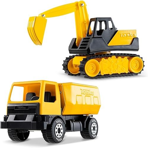 Tonka - Steel Classics Giga Series - Dump Truck & Excavator, 2-Pack