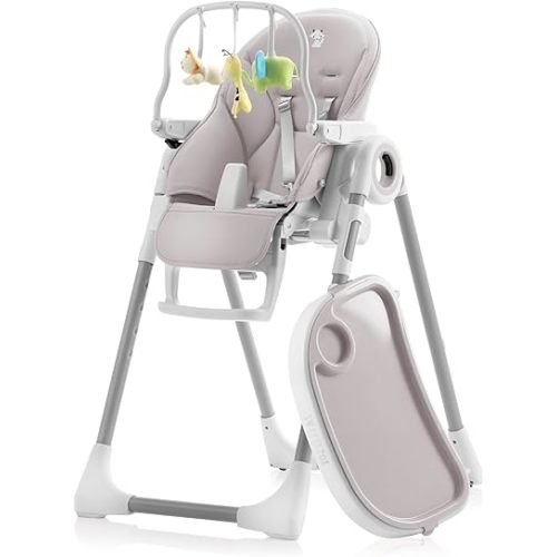 Sweety Fox Baby High Chair Adjustable to 7 Different Heights - Grey Baby Chair - Foldable High Chairs for Babies and Toddlers