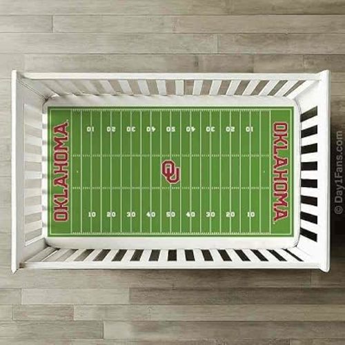 STADIUMSHEETS Day1Fans Officially-Licensed Fitted Crib Sheet (Oklahoma Sooners)