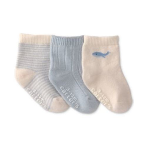 Baby Boys' Whale Ankle Socks, 3-Pack