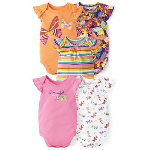 The Children's Place Baby Girls' Short Sleeve Bodysuits, Multipack