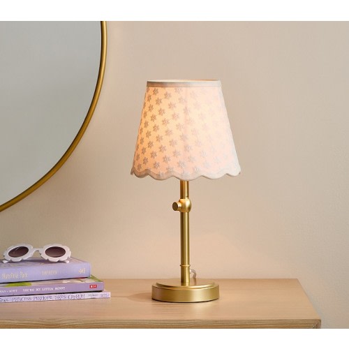 Amelia Eyelet Printed Adjustable Table Lamp (15" - 18")