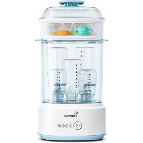 Bottle Sterilizer and Dryer, Compact Electric Steam Baby Bottle Sterilizer (Esterilizador de Biberones), Bottle Sanitizer for Baby Bottles, Pacifiers, Pump Parts Blue