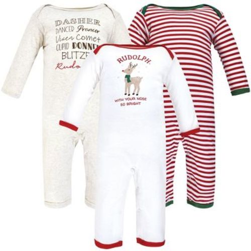 Hudson Baby Infant Boy Cotton Coveralls, Rudolph Reindeer, 0-3 Months