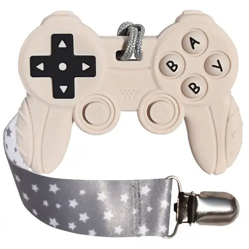 Baby Video Game Controller Teether Toy Funny Baby Teething Toys for Babies Gamer Controller(White