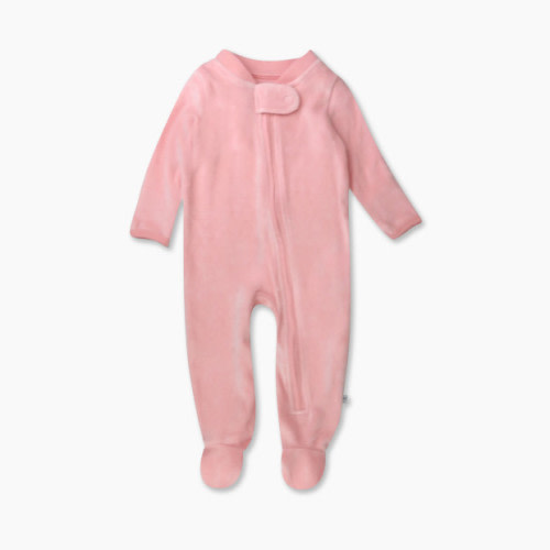 Honest Baby Clothing Velour Sleep and Play - Pink, Newborn