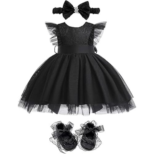 Weileenice Girls Kids Tulle Flower Dress Baby Girl Princess Wedding Pageant Birthday Party Dresses