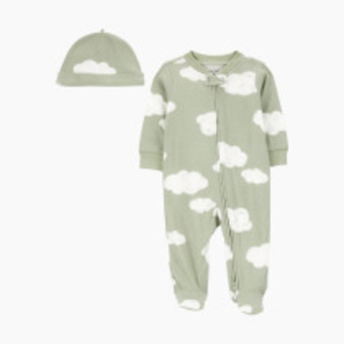 Carter's 2-Piece Sleep & Play and Cap Set - Green, 6 M