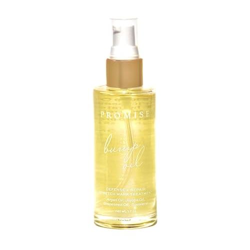 Promise Stretch Mark Prevention Bump Oil, Defense + Repair, Clean Pregnancy Skincare, Non-Toxic, Pregnancy Belly Oil, Vegan, Fast Drying
