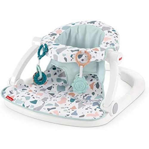 Fisher-Price Sit-Me-Up Floor Seat Pacific Pebble, portable baby chair with toys