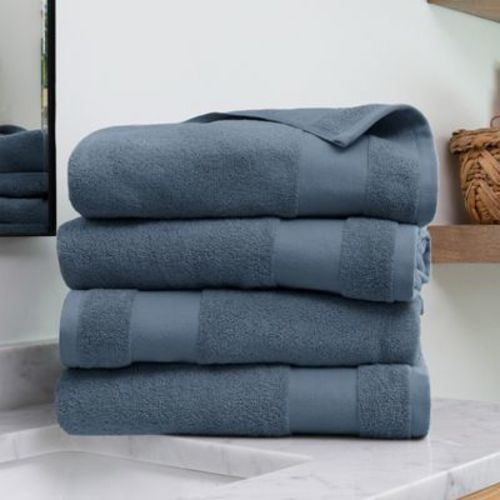 Set Of 4 Bath Towels, 100% Super Plush Premium Cotton - Becky Cameron, White, 4 Pack