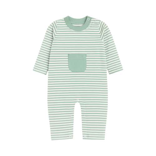 Long Sleeve Pocket Striped Romper