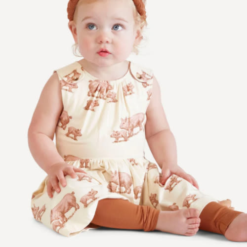 button tab dress | piglets | bamboo